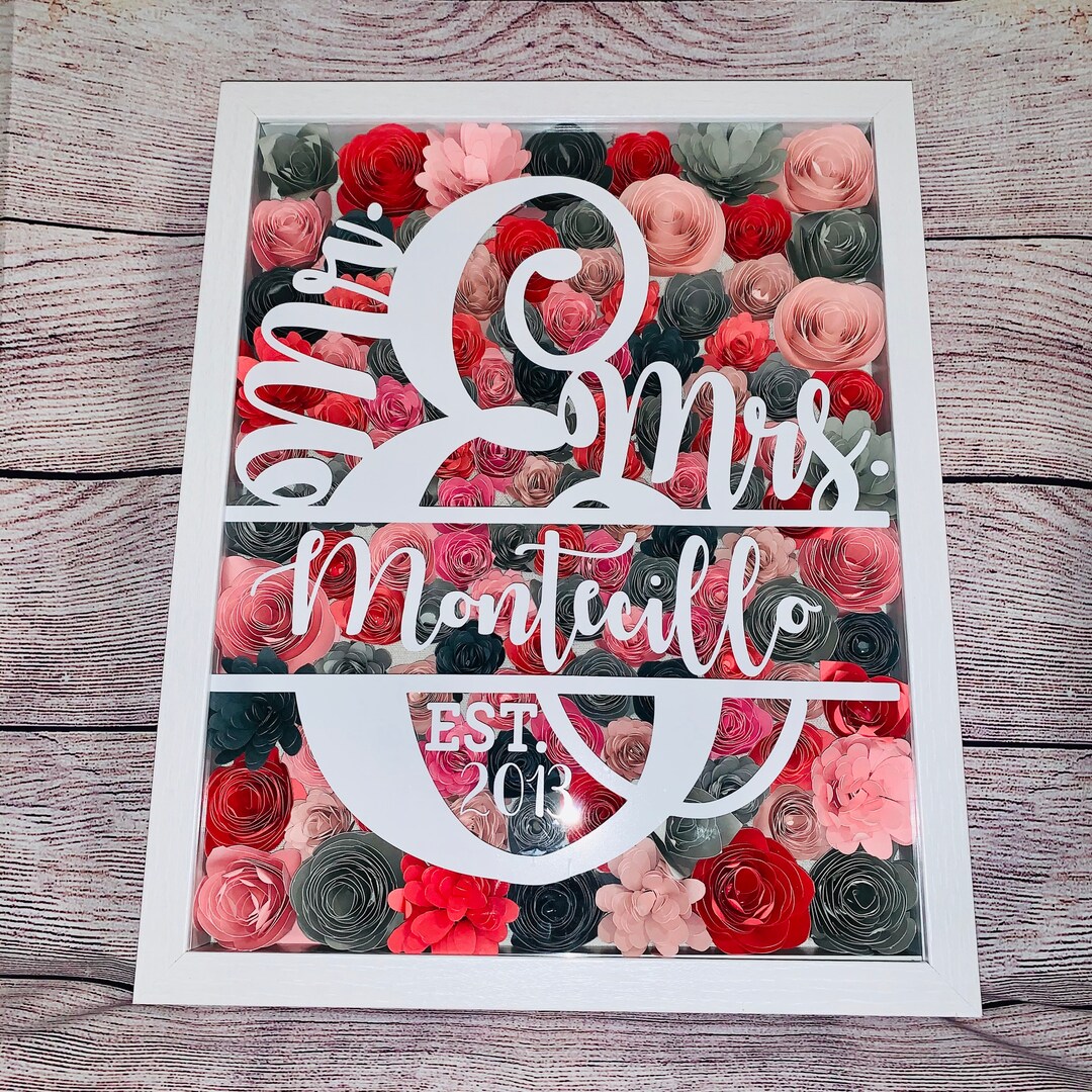 Assorted Flower Shadow Box | Rolled Flowers | Custom Shadow Box ...