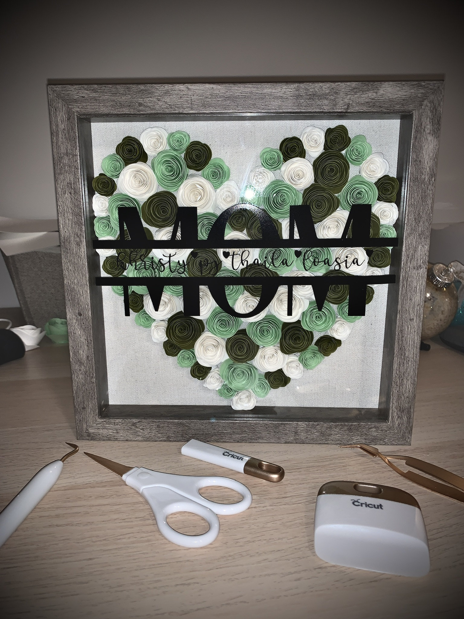 Assorted Flower Shadow Box Rolled Flowers Custom Shadow Etsy