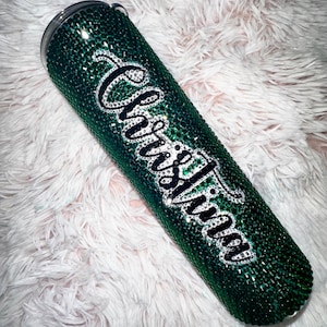 Bicchiere con strass personalizzato, bicchieri in acciaio inossidabile con cannucce, bicchieri bling personalizzati, bicchieri con strass, tazza con strass, abbagliato