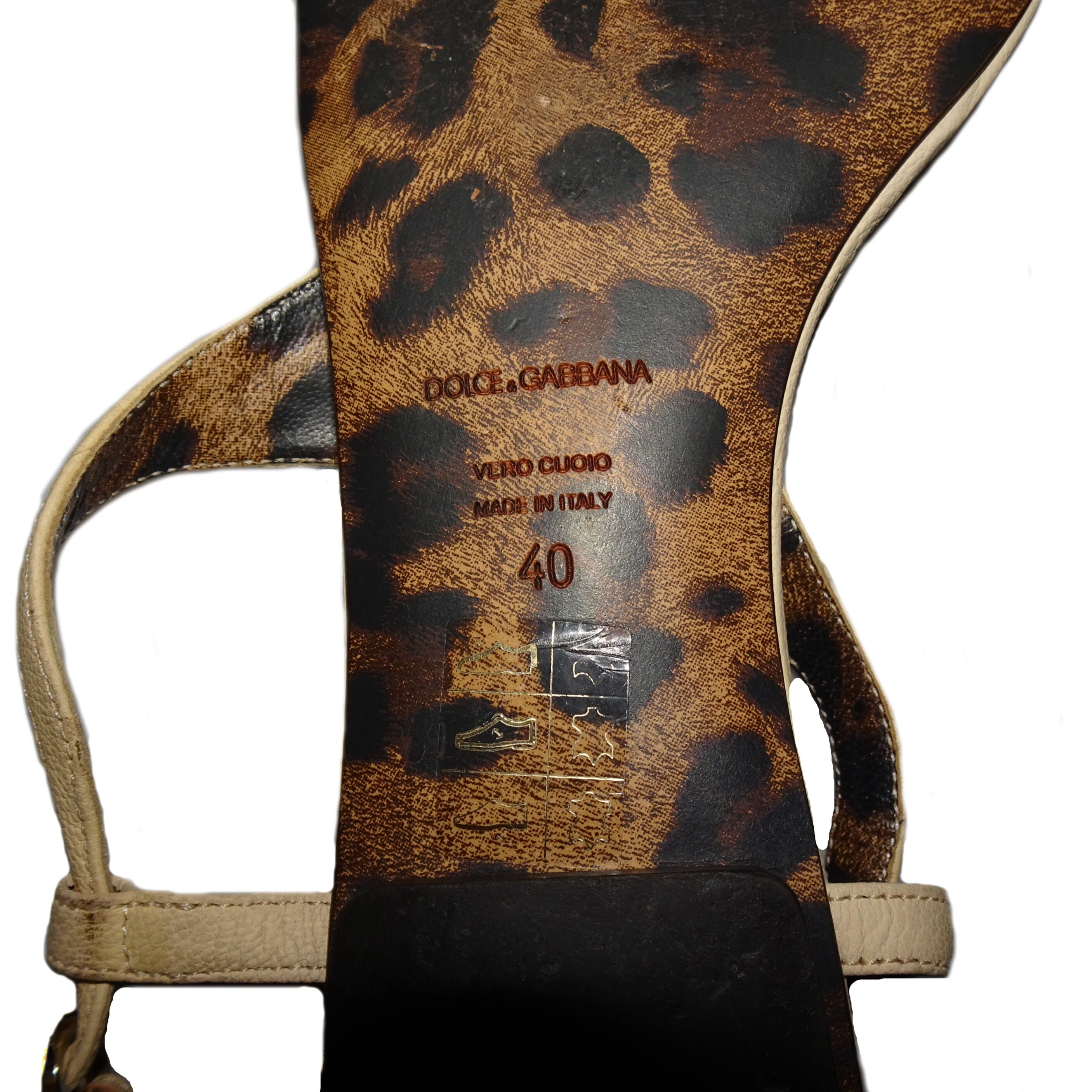 Dolce Gabbana Leopard Print Vintage Sandals