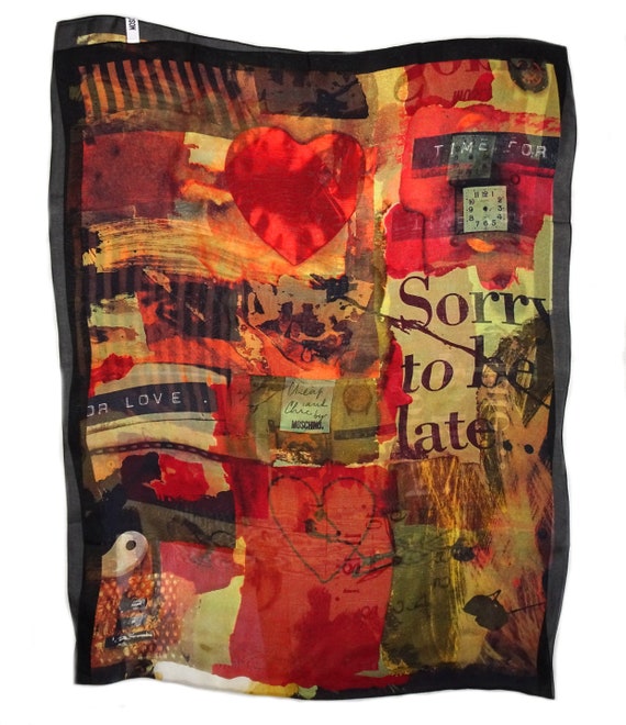 モスキーノ 安くてシックなヴィンテージシルクスカーフ レア - Etsy 日本 