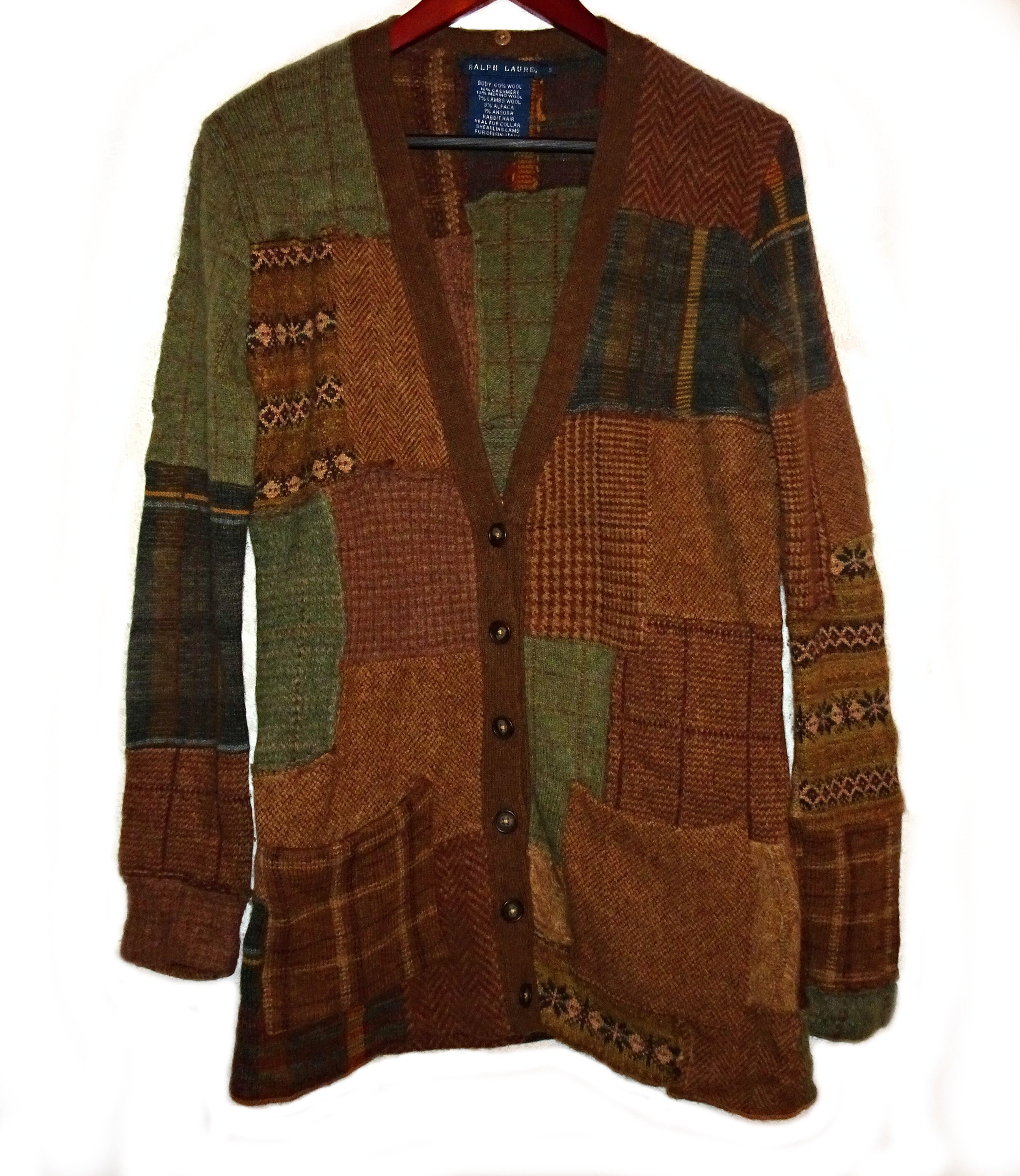 Hand Knitted Patchwork Cardigan - Etsy 