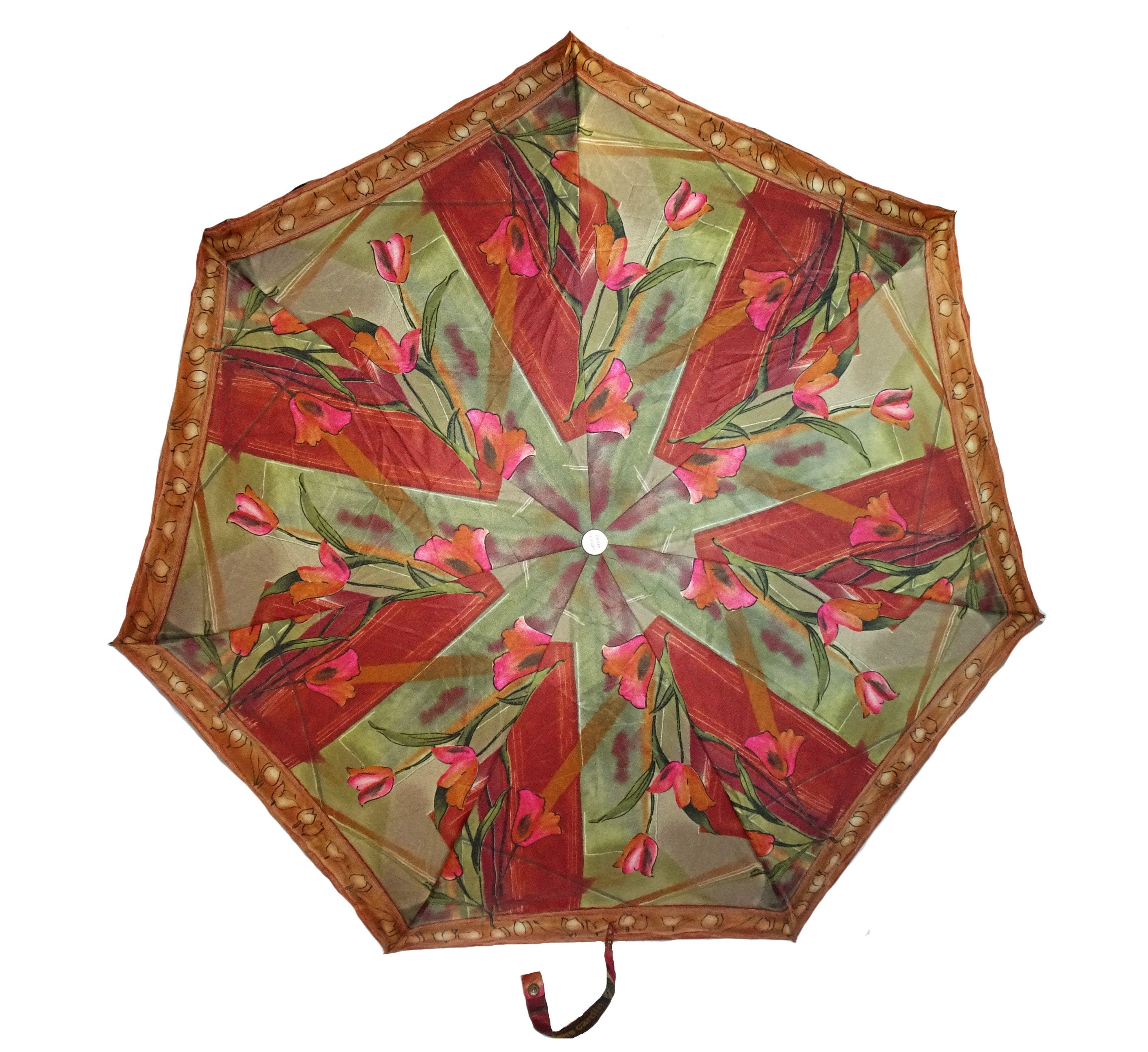 Pierre Cardin Wood Handled "P" Monogram Umbrella Vintage 1970s  u-5A