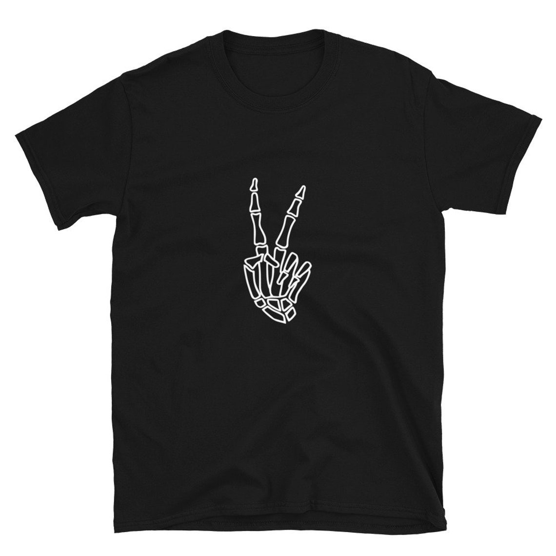 Skeleton Peace T-shirt Skeleton Hand Peace Sign Unisex - Etsy