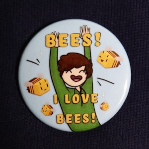 Tubbo &quot;Bees! I Love Bees!&quot; Pin | MCYT Dream SMP Button