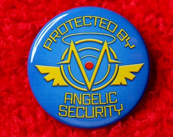 Protected By Angelic Security Pin | Vox Tech Inspired Button
