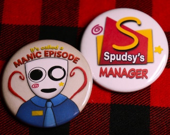Digital Circus Inspired Pins: Spudsy's Manager & Gangle