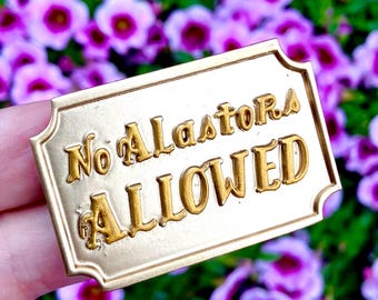 Ingen Alastors tillåtelse Pin | Hazbin Hotel Lucifer-inspirerad Pin