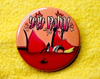 Niffty Yay Pain Pin | Hazbin Hotel Nifty Inspired Button - Etsy