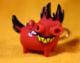 Weird Alastor Cat Figure: Hazbin Hotel Keychain Charm