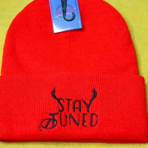 Alastor&#39;s Stay Tuned Beanie | Hazbin Hotel Inspired Hat
