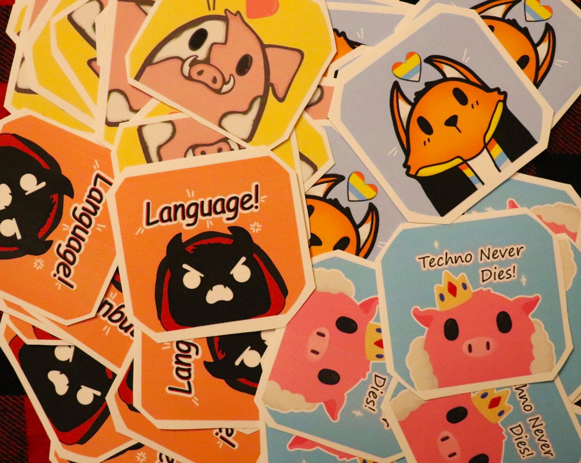 Dream SMP BadBoyHalo Technoblade Michael y Fundy Stickers ...