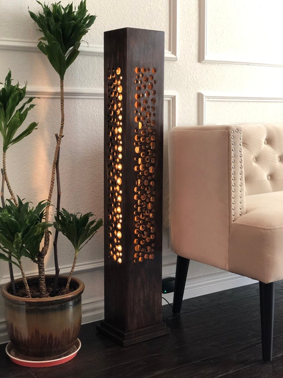 small wooden lamp table