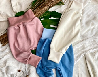 Basic organic cotton harem pants in various colors