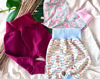 Cotton jersey harem pants with various patterns