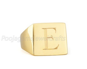 Buchstabe Ring Gold, Initial Ring Männer, Buchstabe Ring Männer, Personalisierter Schmuck für Männer, Initial Ring Männer, Maßgeschneiderter Ring Männer