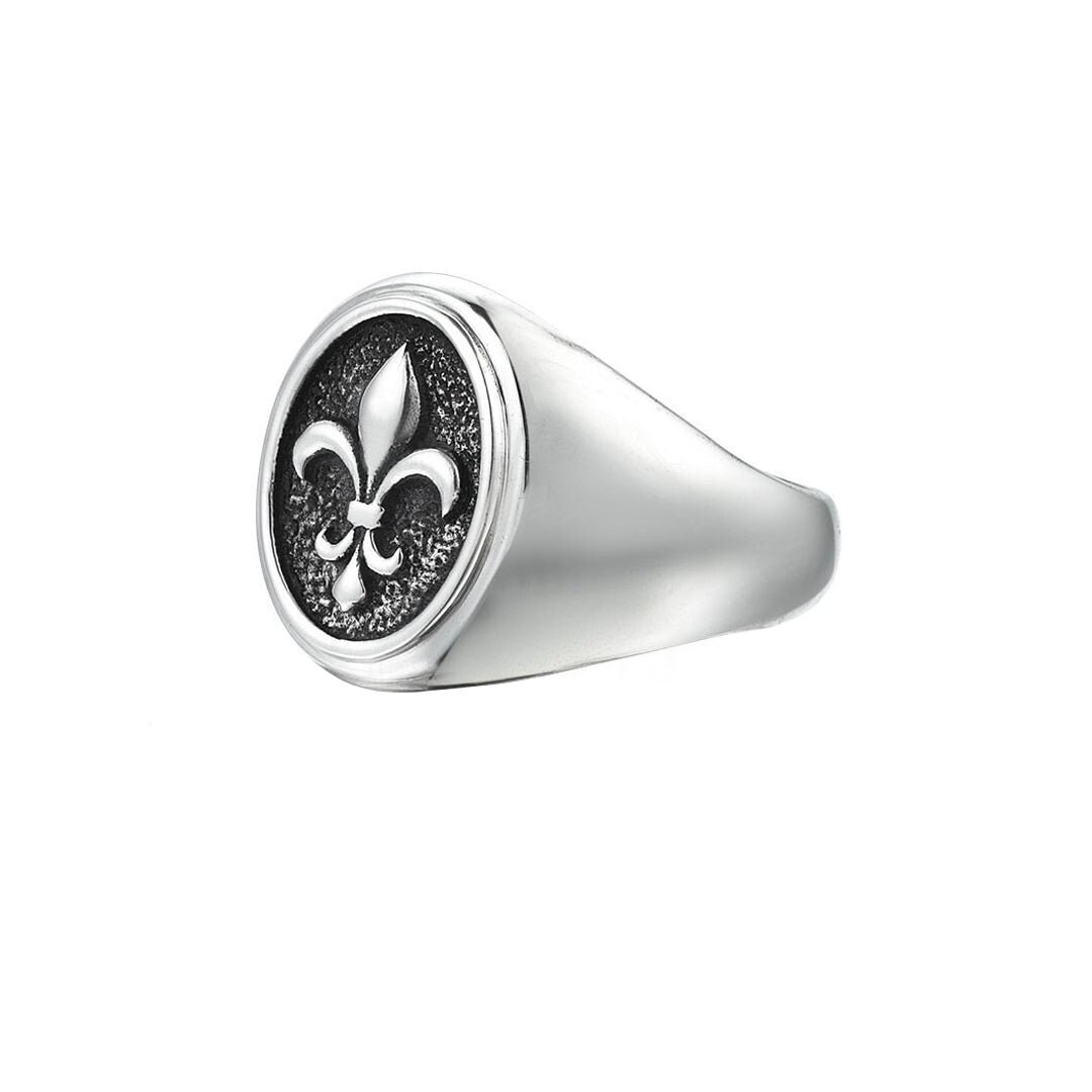 Fleur De Lis Ring 925 Sterling Silver Signet Ring Oval Shape Fleur De Lis Jewelry Western Ring Signet Ring Mens Father s Day Gift Etsy Canada