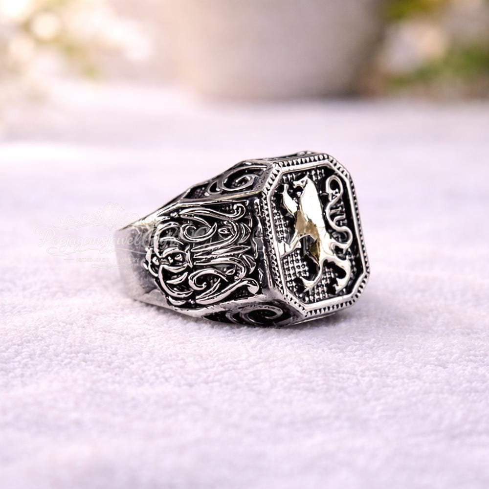 Lion of Judah Signet Ring: Handmade 925 Sterling Silver Jewelry