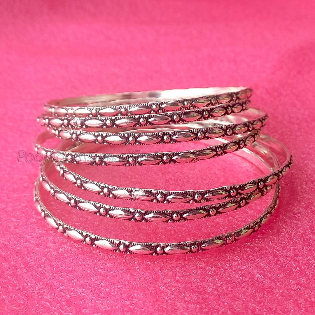 Thick West Indian Bangles, Set of Bangles, 925 Sterling Silver Bangles — free download