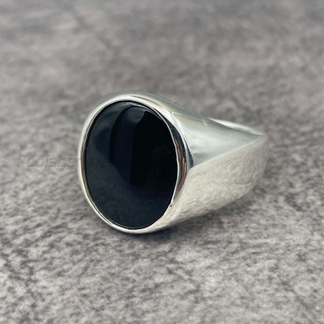 Black Onyx Ring Men, Mens Ring, Black Onyx Ring Silver, Handmade Ring