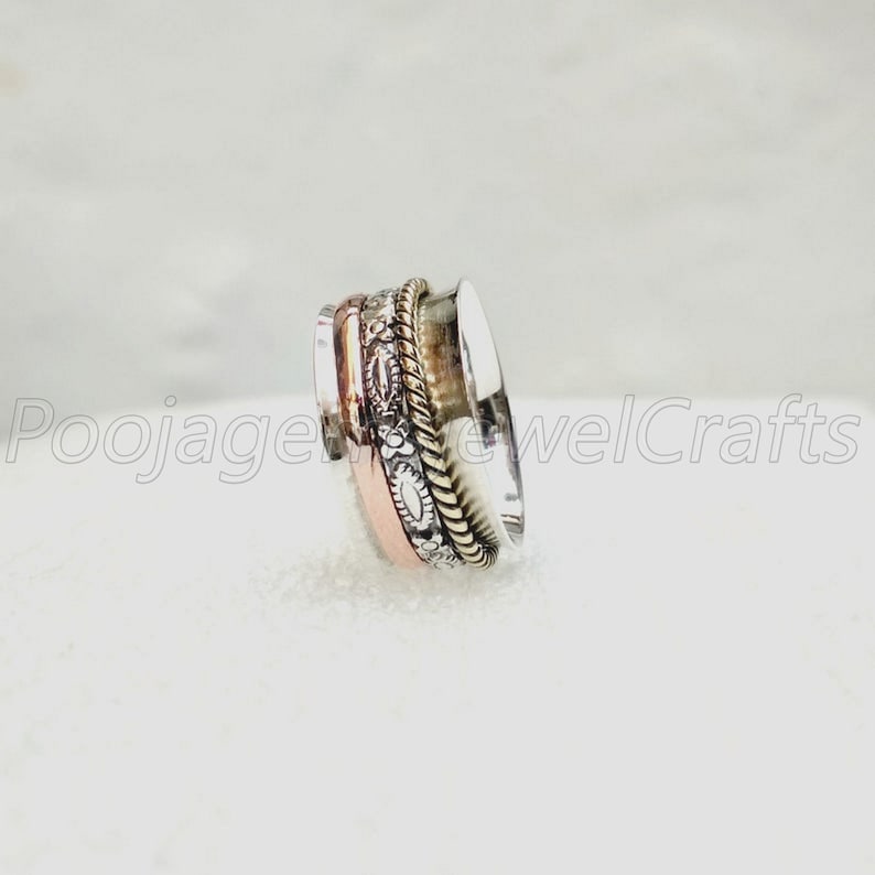 925 Sterling Silver Spinner Ring Meditation Ring Anxiety Worry Ring Thumb Spinner Ring Fidget Ring Spinning Ring Handmade Spin Ring #112