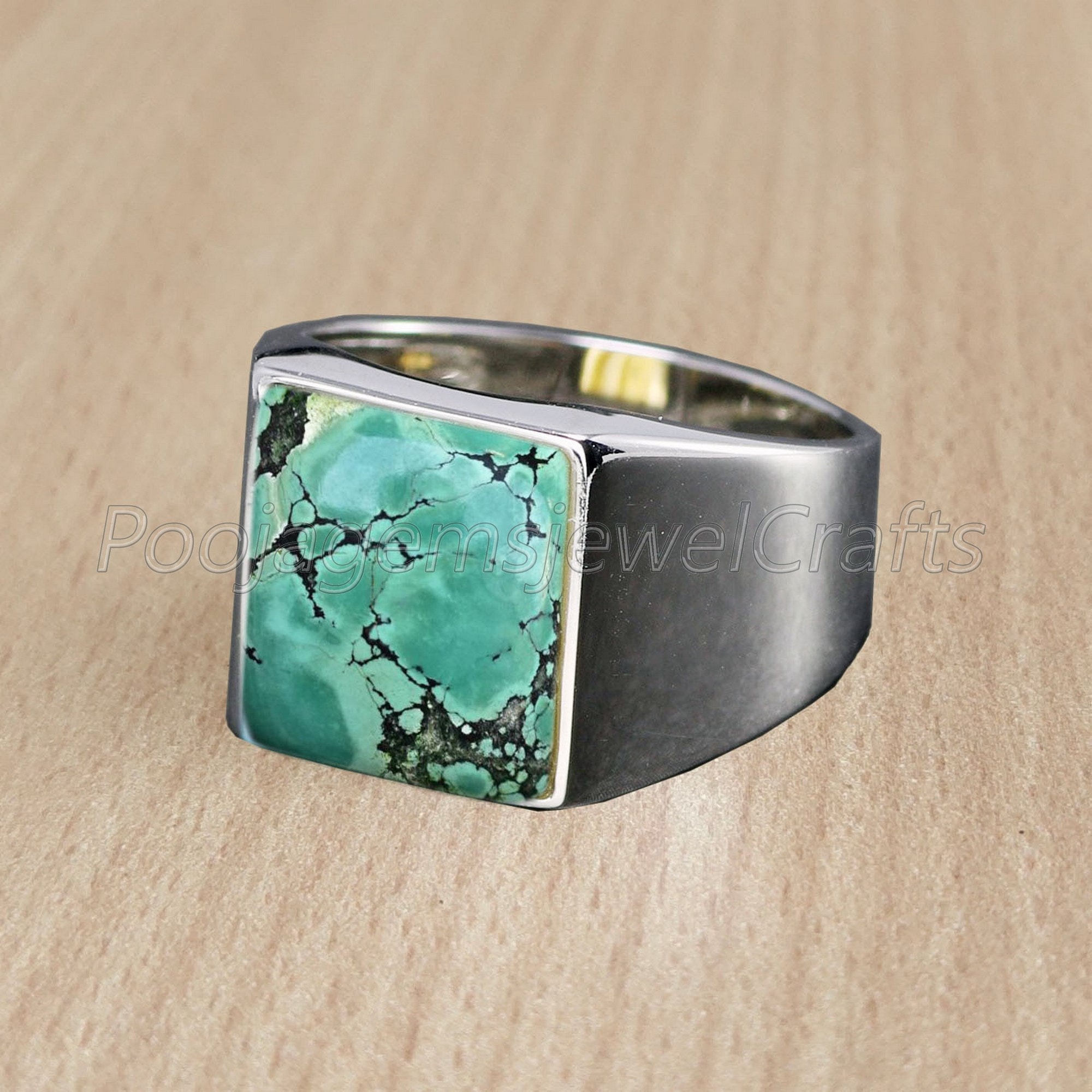 Tibetan Turquoise Ring 925 Sterling Silver Ring Mens | Etsy