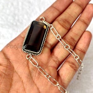 Smoky Quartz Bracelet, Silver Bracelet Women, Bohemian Jewelry 925 Sterling Silver, Handmade Bracelet, Statement Bracelet, Thanksgiving Gift