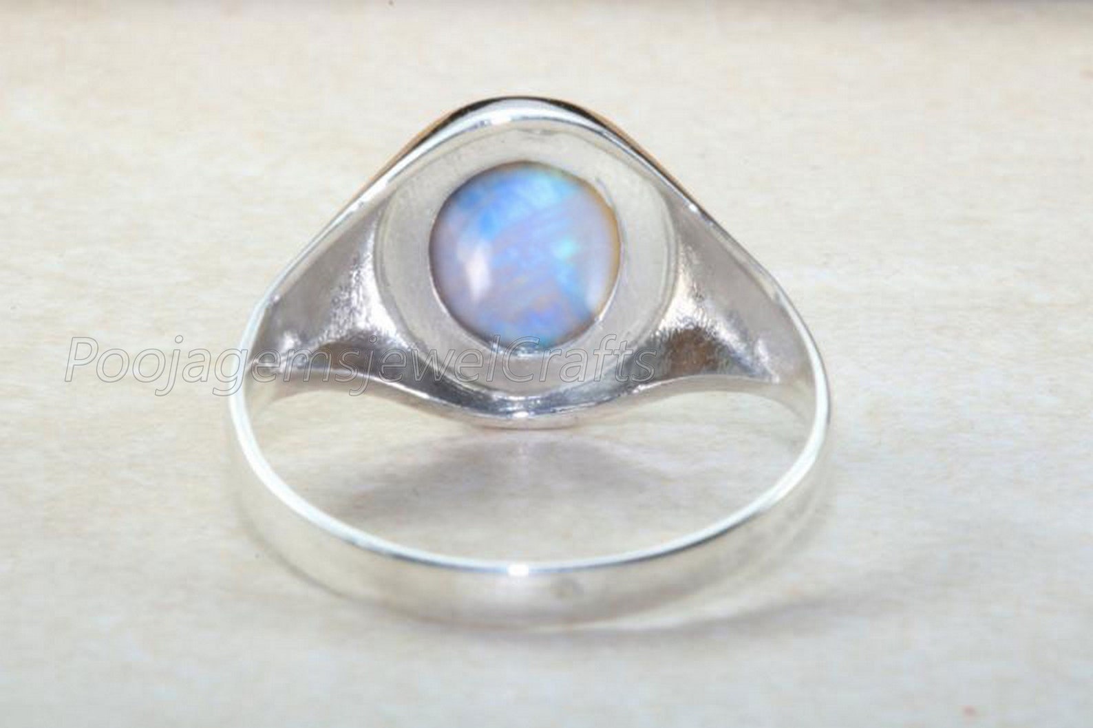Moonstone Mens Ring 925 Sterling Silver Mens Gemstone Ring Etsy