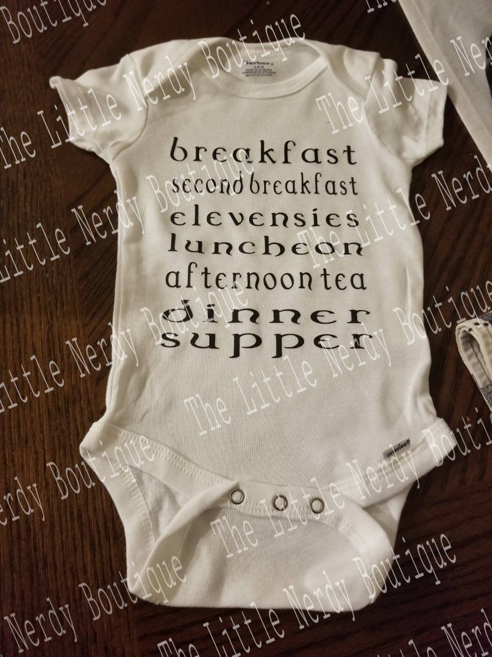 Hobbit daily meals onesie; baby bodysuit; Lord of the Rings
