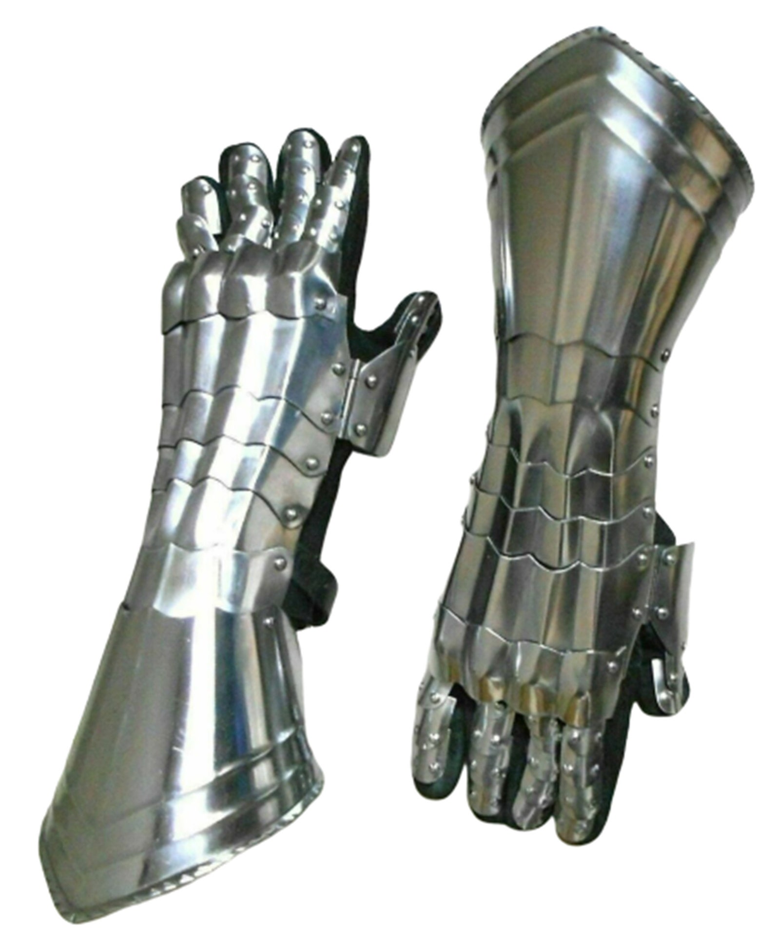 Knight Crusader Armor Arm Gloves With Leather Strips Etsy
