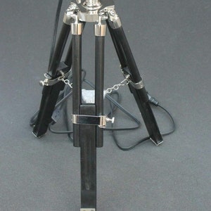 Silver spot light with black polished wooden tripod image 3