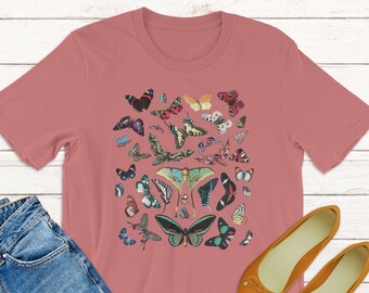 Vintage Butterfly Collection Illustration Camiseta