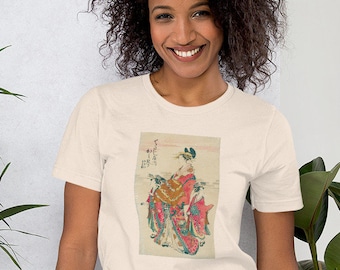Japanese Woodblock Art Print T-Shirt | Geisha Courtesan