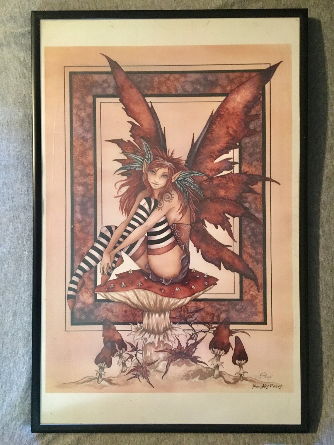 Framed 11 x 17 Amy Brown Fairy Print Naughty 2004 Retired Etsy