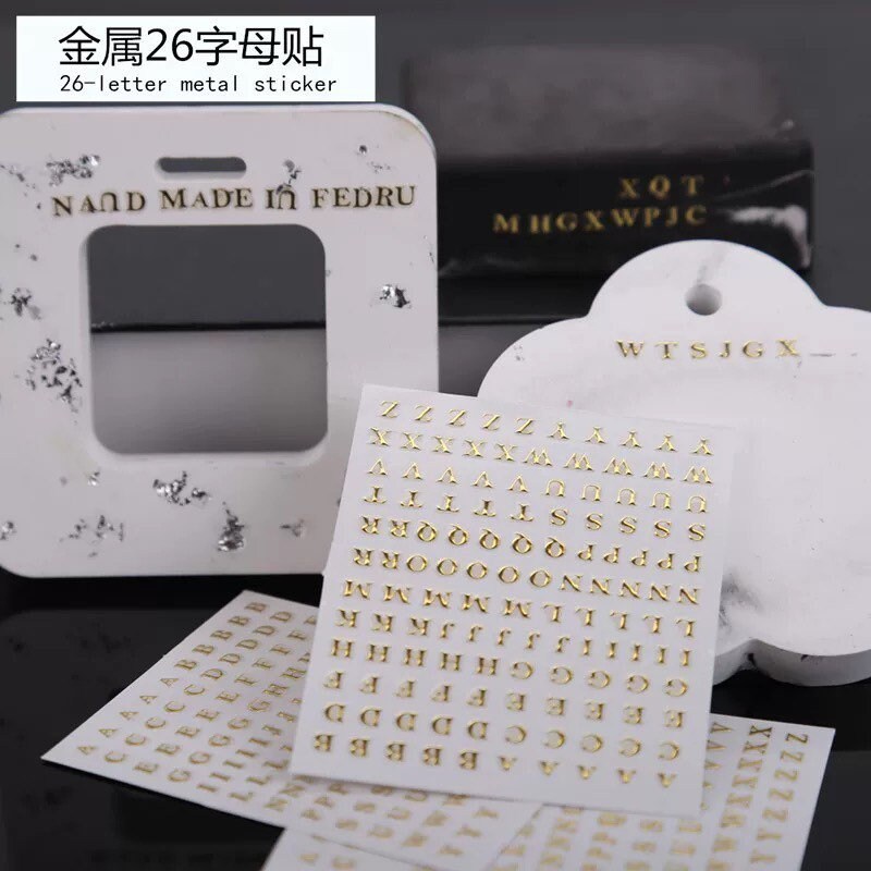 Small 26 Alphabet Letter Sticker Gold Silver Black Etsy