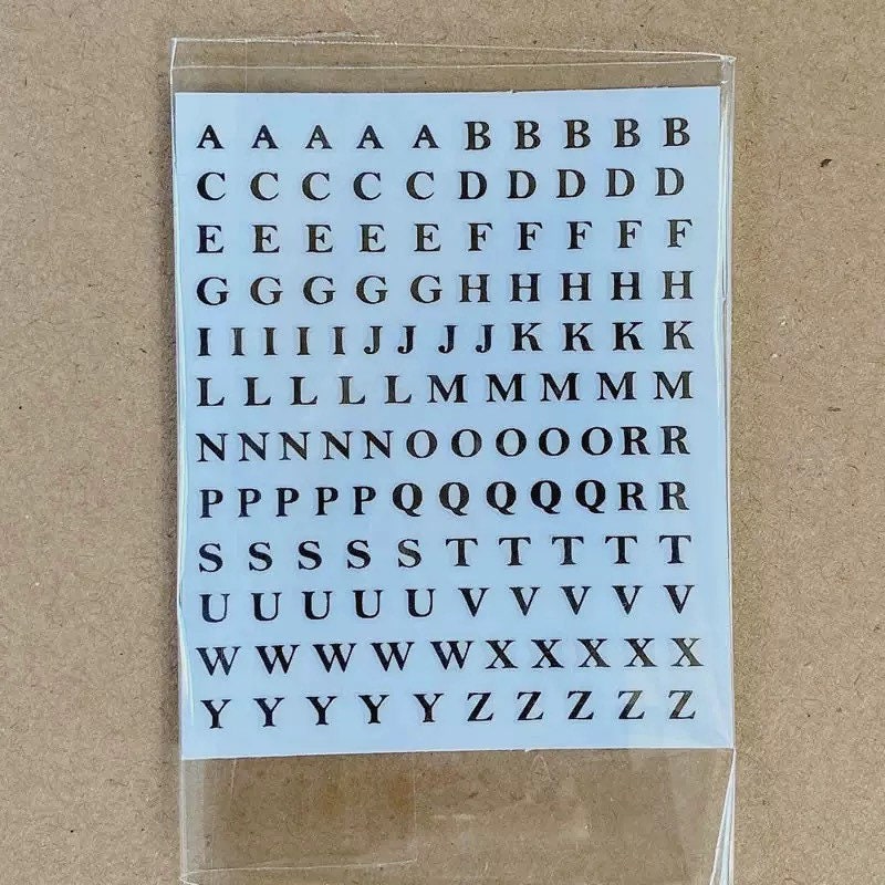 Small 26 Alphabet Letter Sticker Gold Silver Black Etsy