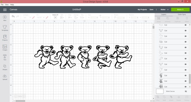 Grateful Dead Dancing Bears svg png jpg dxf ai | Etsy
