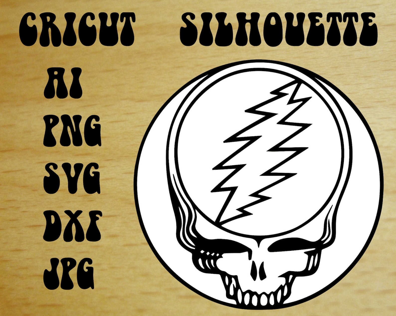 Grateful Dead Stealie Outline with Bolt svg png | Etsy