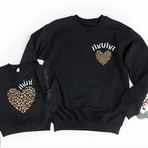 Mama and Mini Sweatshirt, Mama and Me Sweatshirt, Mommy and Me Leopard, Mommy Daughter Shirt, Mama Sweatshirt, Mommy and me Outfits