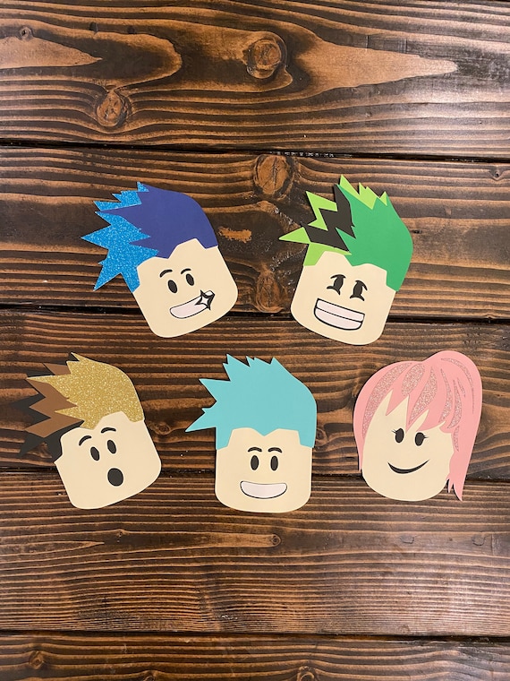 Roblox Party Die Cut Face Roblox Party Roblox Decorations Etsy - roblox man face with braces name