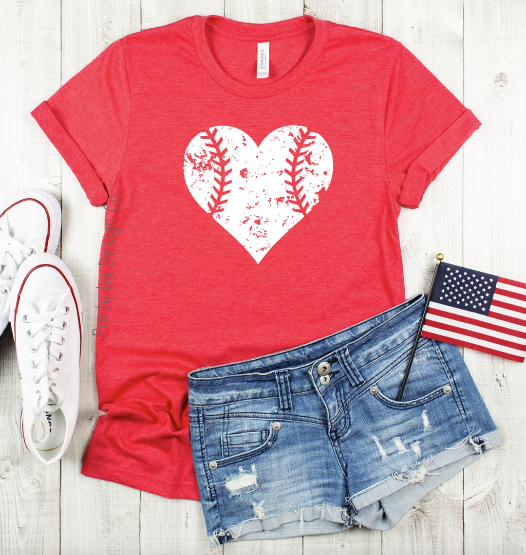 Baseball Heart Shirt, Love Baseball Shirt, Baseball Shirt for Women, Baseball Fan Shirt
