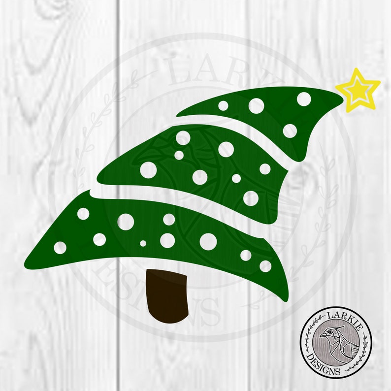 Simple leaning Christmas tree svg png and jpeg Illustration  Etsy
