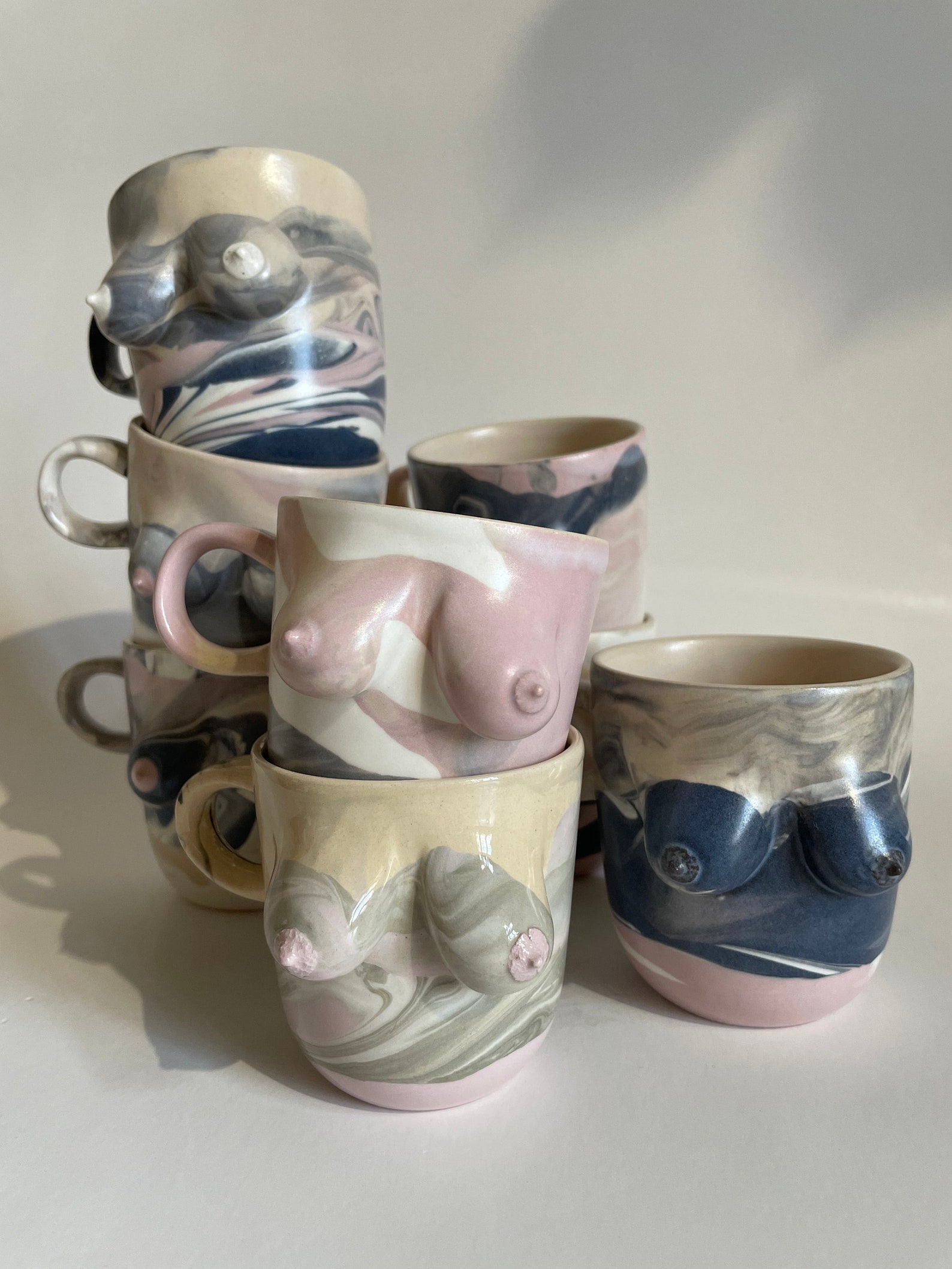 Tits Cup Pottery Boob Cup Marble Boob Cups Handmade Nude Etsy