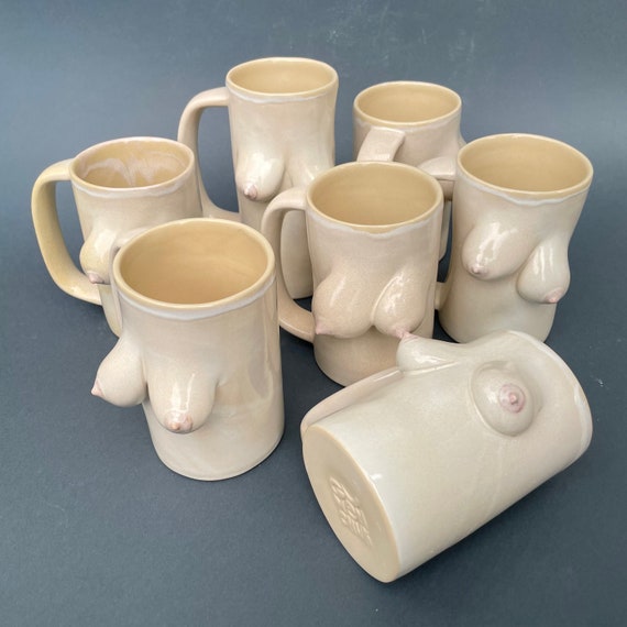 Boobs Mugs, Disco Tits, Handmade Ceramic Pottery Mug, Fashion