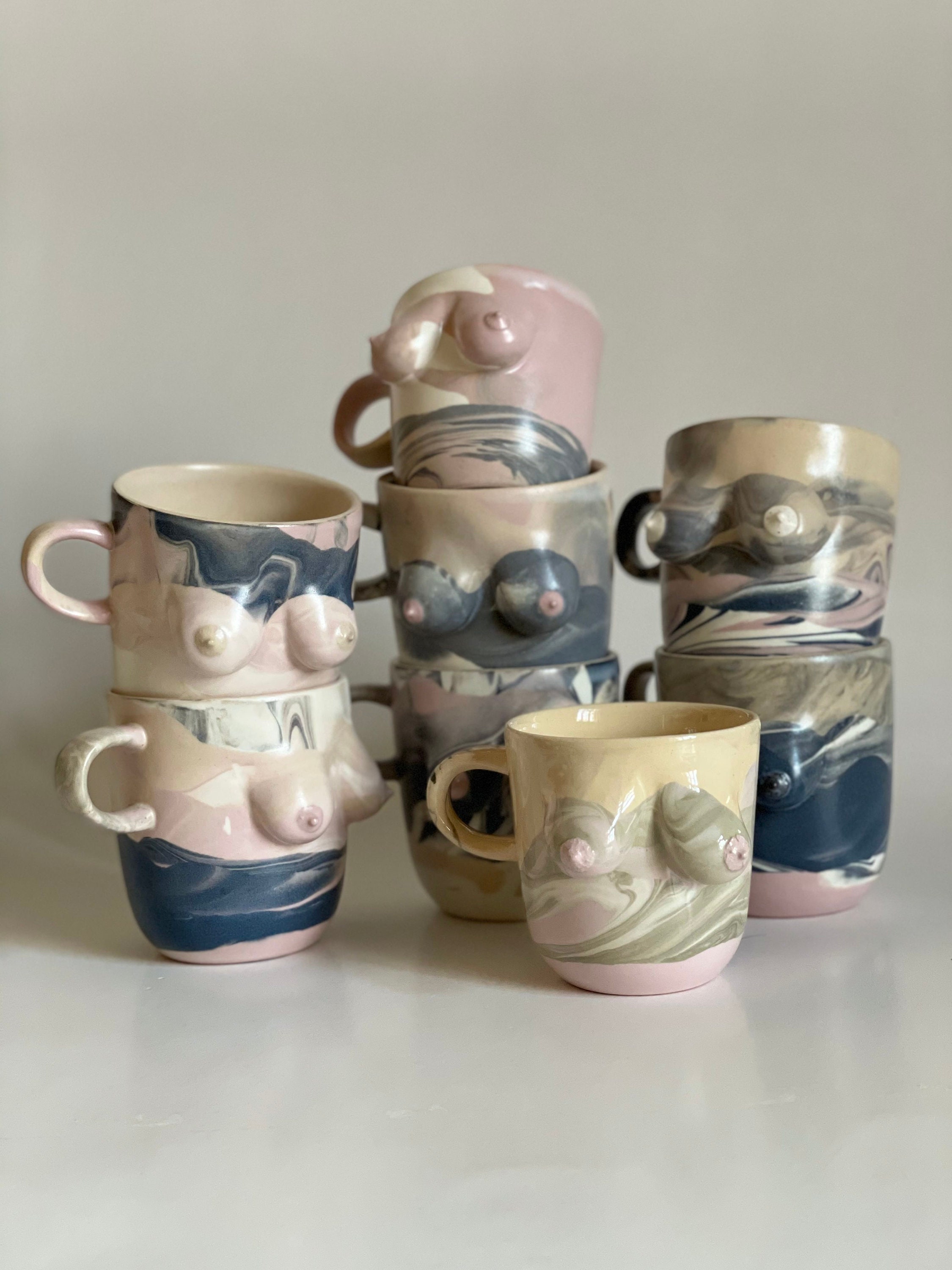 Tits Cup Pottery Boob Cup Marble Boob Cups Handmade Nude - Etsy