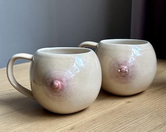 Boob Mug | 1970s Gag Gift | Nipple Spout | Kitsch Creamer | Pop