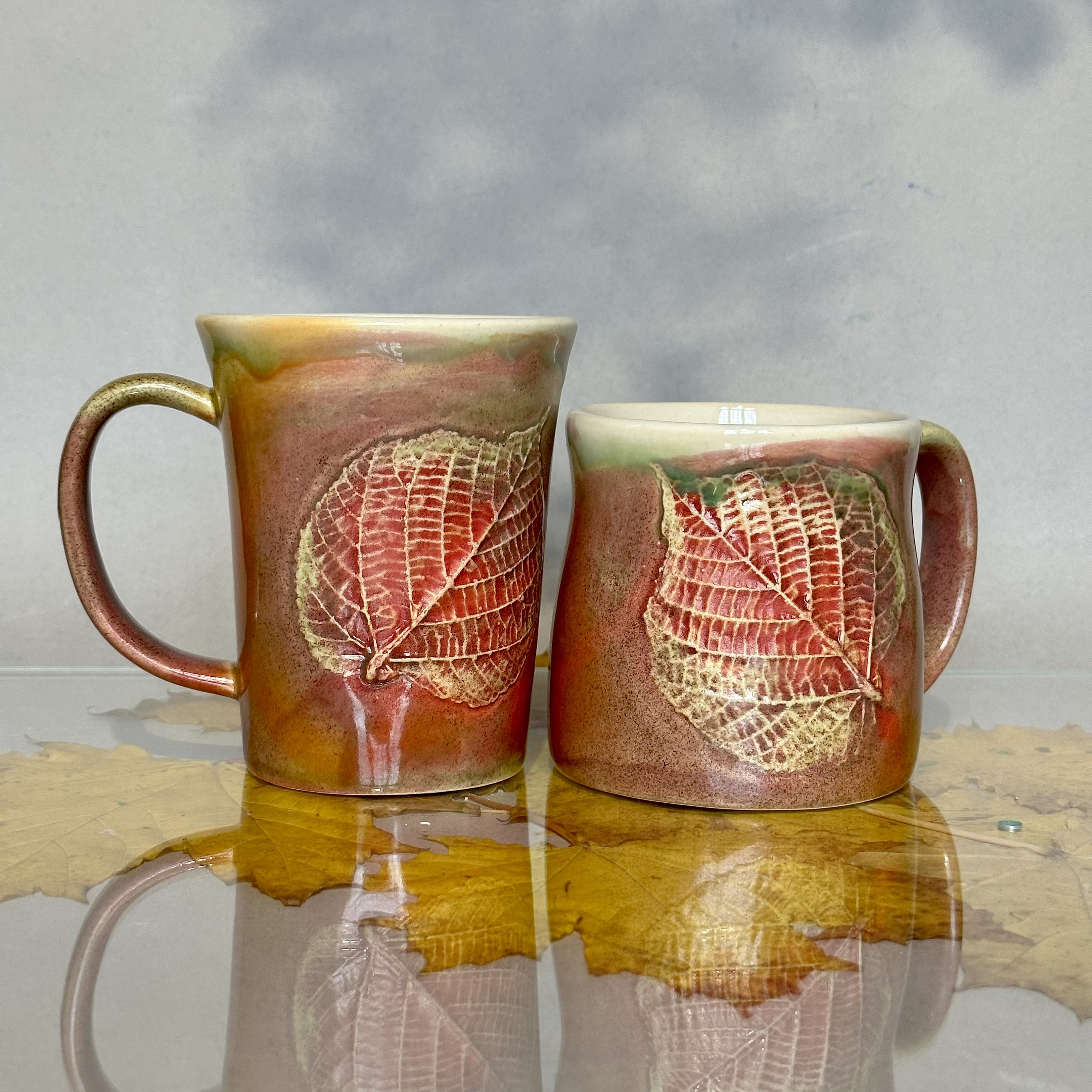 Boho Scandi Large Porcelain Ceramic Coffee/Tea Cup With Gold Foil Handle  (330ml)