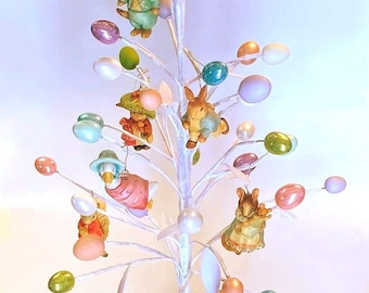 Beatrix Potter 16 different 3D Anri character ornaments:  Peter Rabbit, Hunca, Jeremy Fisher Benjamin Tiggy Jemima Tom Easter/Christmas tree