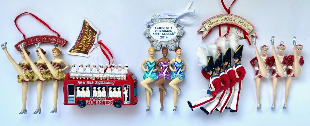 Rockettes Christmas Ornament Box Tag Dancers Kicking Bus Soldiers