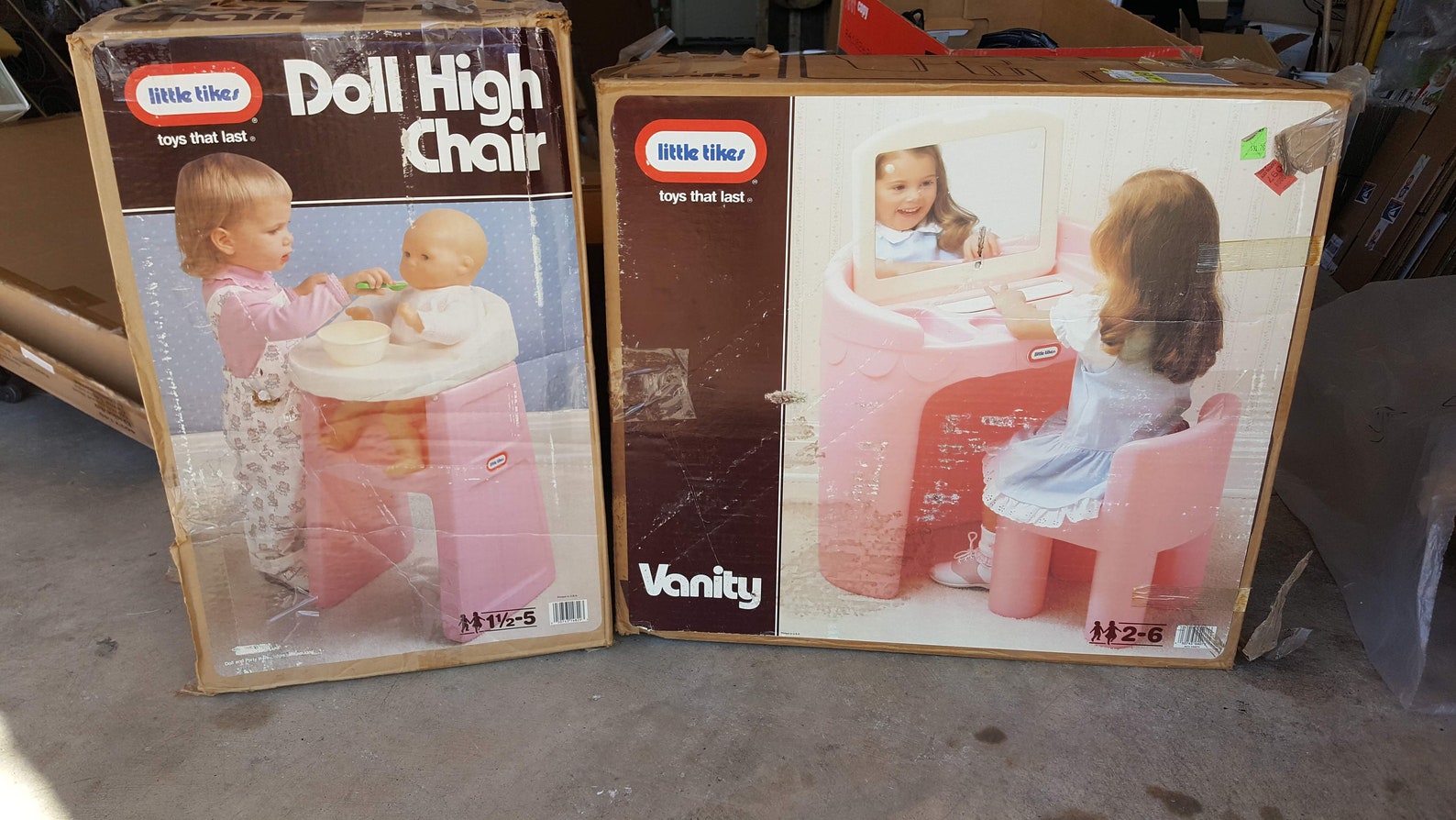 Vintage Little Tikes Doll High Chair Pink White Original Box Etsy